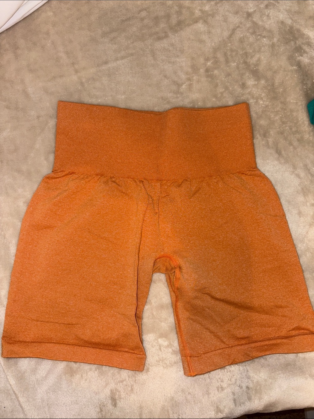 NVGTN Women's Orange High-Waist Athletic Bike Shorts
